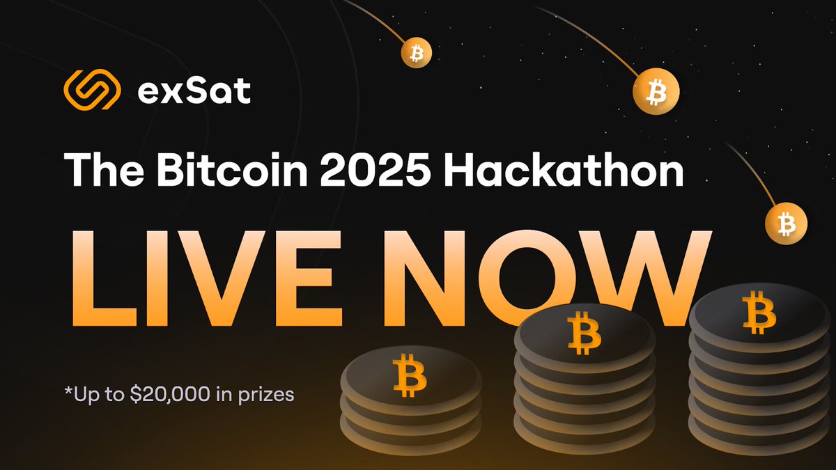 exSat Network (@exsatnetwork) on Twitter photo The #Bitcoin 2025 Hackathon is underway; this is your chance to win up to $20,000 in prizes 🔥
Build, submit, and compete for a share of the grand prize. Submit your project by May 20th. Winners will be announced live at <a href="/TheBitcoinConf/">The Bitcoin Conference</a> in Las Vegas! The #Bitcoin 2025 Hackathon is underway; this is your chance to win up to $20,000 in prizes 🔥
Build, submit, and compete for a share of the grand prize. Submit your project by May 20th. Winners will be announced live at <a href="/TheBitcoinConf/">The Bitcoin Conference</a> in Las Vegas!
