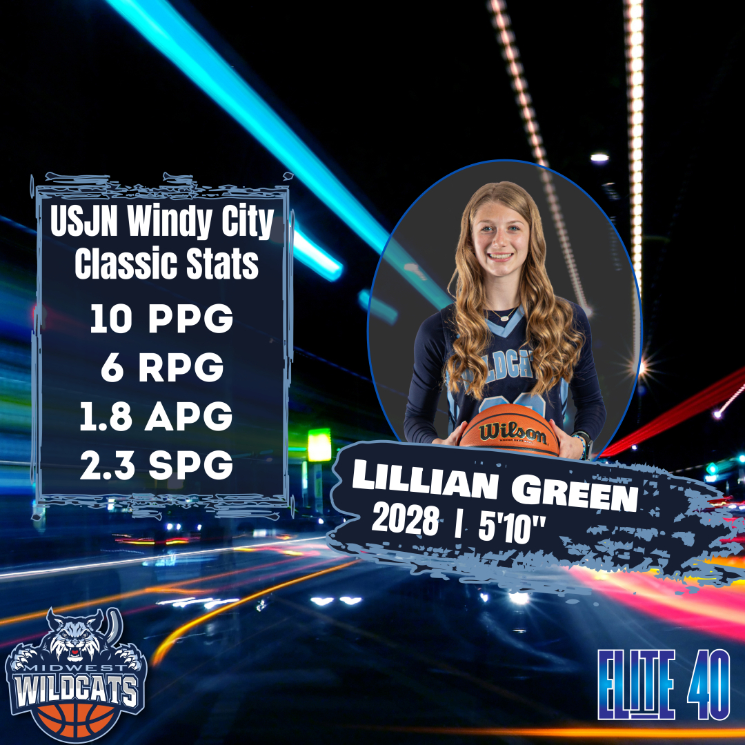 Midwest Wildcats Basketball (@midwestwildcats) on Twitter photo Freshman, Lillian Green, and 2027-Watkins went 3-1 this weekend at the USJN Windy City Classic. <a href="/Lillian_Green32/">Lillian Green</a> averaged 10 points, 6 rebounds, 2.3 steals, 1.8 assists. Great work, Lillian! Freshman, Lillian Green, and 2027-Watkins went 3-1 this weekend at the USJN Windy City Classic. <a href="/Lillian_Green32/">Lillian Green</a> averaged 10 points, 6 rebounds, 2.3 steals, 1.8 assists. Great work, Lillian!