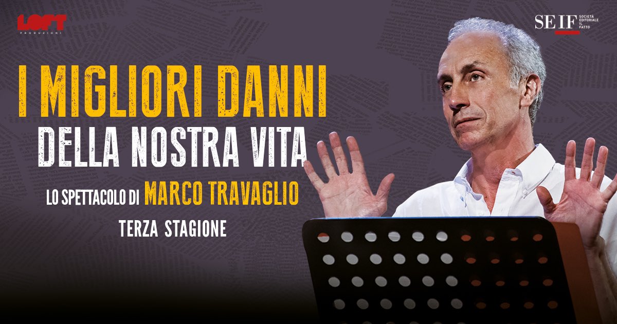 #duse2425 <a href="/marcotravaglio/">Marco Travaglio</a> torna al Duse questa sera alle ore 21 con la terza edizione dello spettacolo 'I migliori danni della nostra vita - III stagione’

➡️ teatroduse.it/spettacoli/i-m…