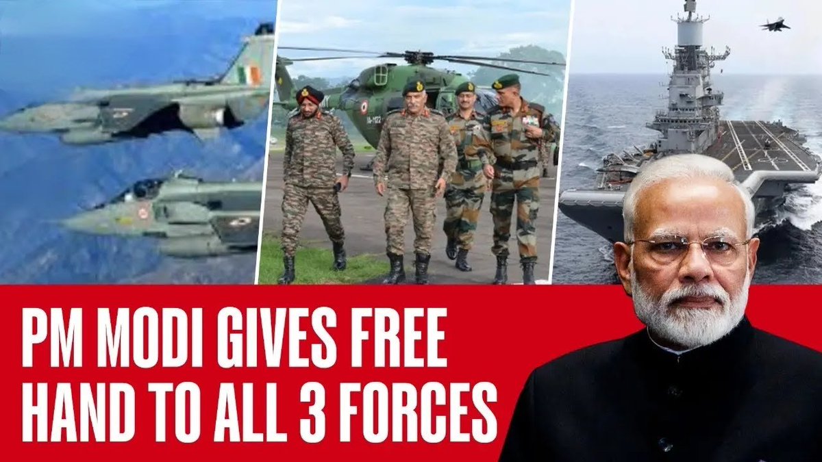 Prime Minister Narendra Modi has given a free hand to all three armed forces to avenge the Pahalgam terror attack and give a crushing blow to terror.

#देश_मोदी_के_साथ_है