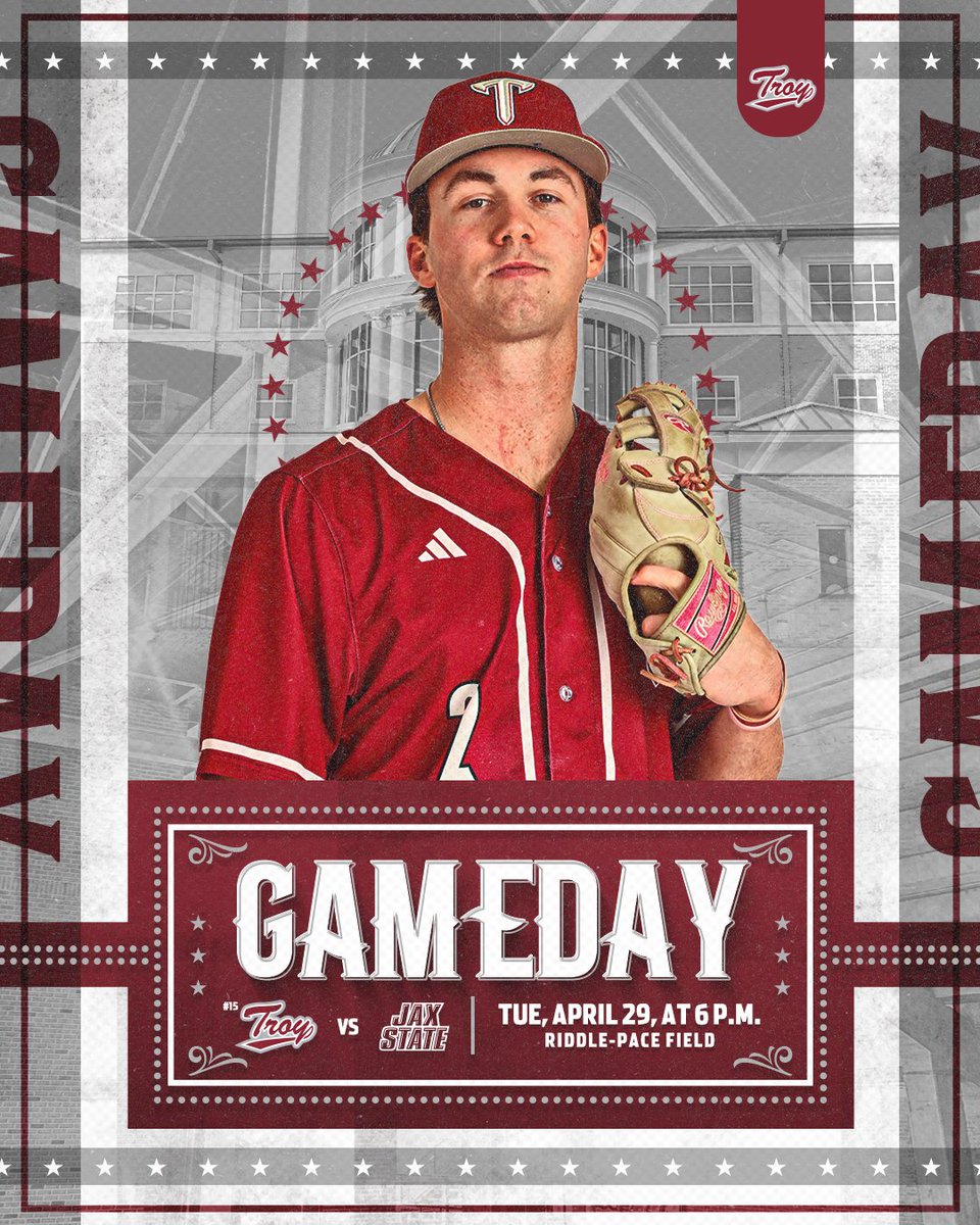 Midweek Action at RPF

🆚 » Jacksonville State
📍 » Riddle-Pace Field
⏰ » 6 p.m. CT
📺 » gotroy.us/kkd
📻 » gotroy.us/yzl
📊 » gotroy.us/g9x

#WTD | #OneTROY⚔️⚾️