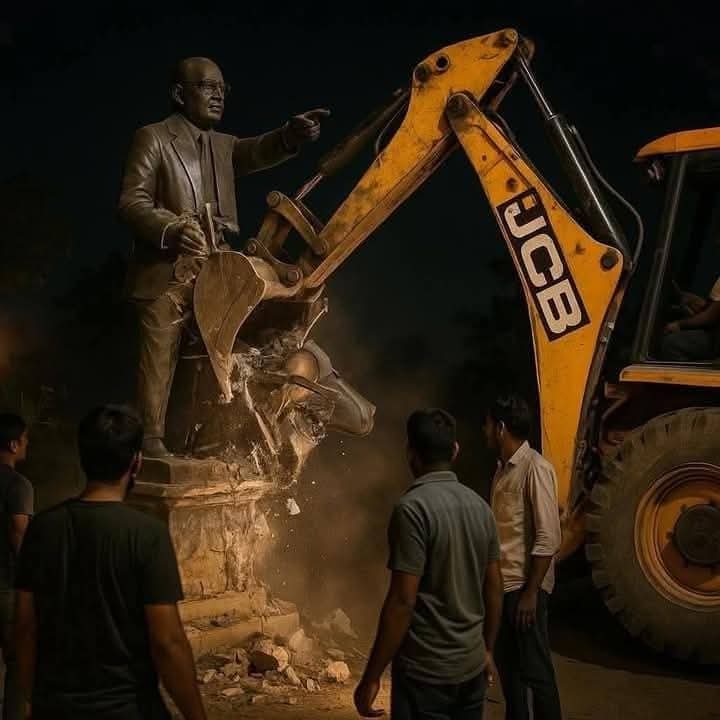 जनपद मैनपुरी थाना किशनी ग्राम नगरिया। बाबा साहब भीमराव अंबेडकर की प्रतिमा को रात के अंधेरे में असामाजिक तत्वों के द्वारा  जेसीबी लगाकर उठा लिया गया है। प्रशासन मामले को संज्ञान में लेकर आवश्यक कार्रवाई को निर्देशित करें। UP Police  <a href="/Procell/">Payton Procell</a> Mainpuri Mainpuri LIVE News <a href="/highlight/">highlight</a>