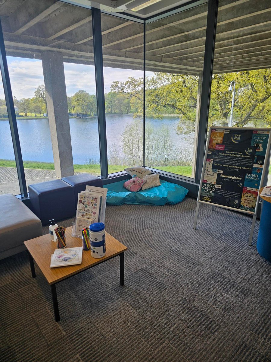 isstirling's tweet photo. 🌿 Discover the Library Wellbeing Space, open to all staff &amp; students! Enjoy facilities like the amazing views, Wellbeing book collection, book swop, Journaling sheets &amp; colouring sheets. A perfect spot to relax &amp; recharge. 📚✨ #LibraryWellbeing #ThisIsMyCommunity https://t.co/djFi0sxOh7