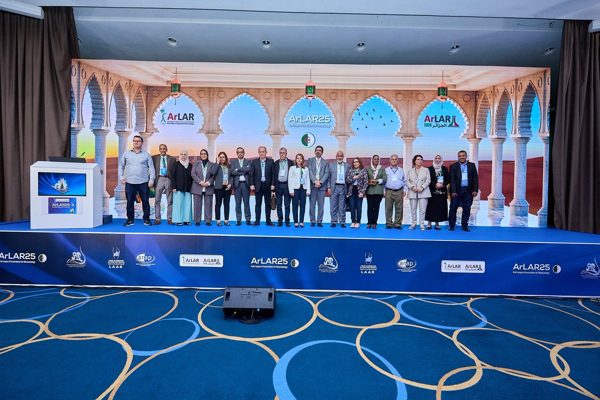 The Arab League of Associations For Rheumatology (@arlarheumatolog) on Twitter photo 🎉 A memorable Closing Ceremony at #ArLAR25 as the presidency was officially passed to Iraq 🇮🇶.
We congratulate Dr. Nizar Abdulateef Jasim on becoming the new President of the Arab League of Associations for Rheumatology.
#Rheumatology #ArLAR #MedicalCongress #Iraq 🎉 A memorable Closing Ceremony at #ArLAR25 as the presidency was officially passed to Iraq 🇮🇶.
We congratulate Dr. Nizar Abdulateef Jasim on becoming the new President of the Arab League of Associations for Rheumatology.
#Rheumatology #ArLAR #MedicalCongress #Iraq