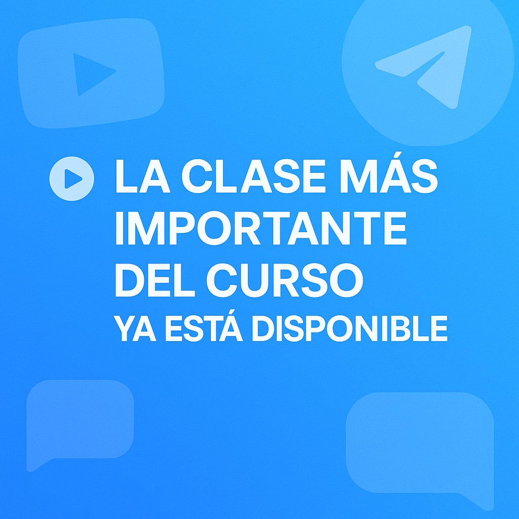 Como dentro de nada os lanzaré el curso, os voy a dejar la clase más importante del curso (en mi opinión) totalmente GRATIS

🔥Para recibirla:
-Da RT a este Tweet
-Sigueme

Y la recibirás por DM automaticamente✅