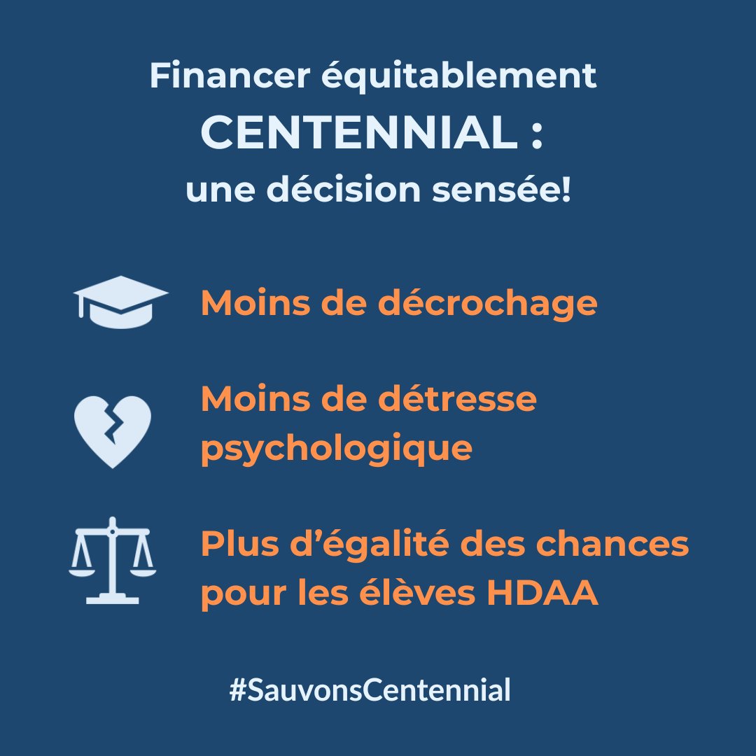 SOSCentennial's tweet photo. Merci aux élus qui se pencheront demain sur l'étude des crédits budgétaires 2025-2026 du ministère de l'Éducation. 🙏
En considérant le dossier de l'Académie Centennial, souvenons-nous : si cette école ferme, ce sont 300 élèves vulnérables qui en paieront le prix. #SauvonsCentennial #ÉducationQc #PasDePlanB