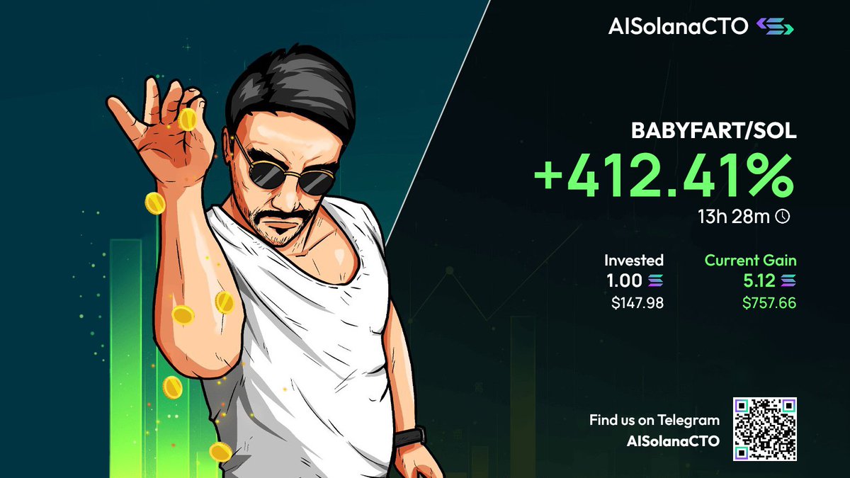 AISolanaCTO's tweet photo. $BABYFART gains 5x 🤑

CA: 8X7c3yTNZYvh4BFomGDELACBZjscqEFXQrer4Nzjpump

Don't miss the next CTO!
https://t.co/RP277SIkc3

#babyfart #KOLCommunity #CryptoWealth https://t.co/WkbuvC4Ohp