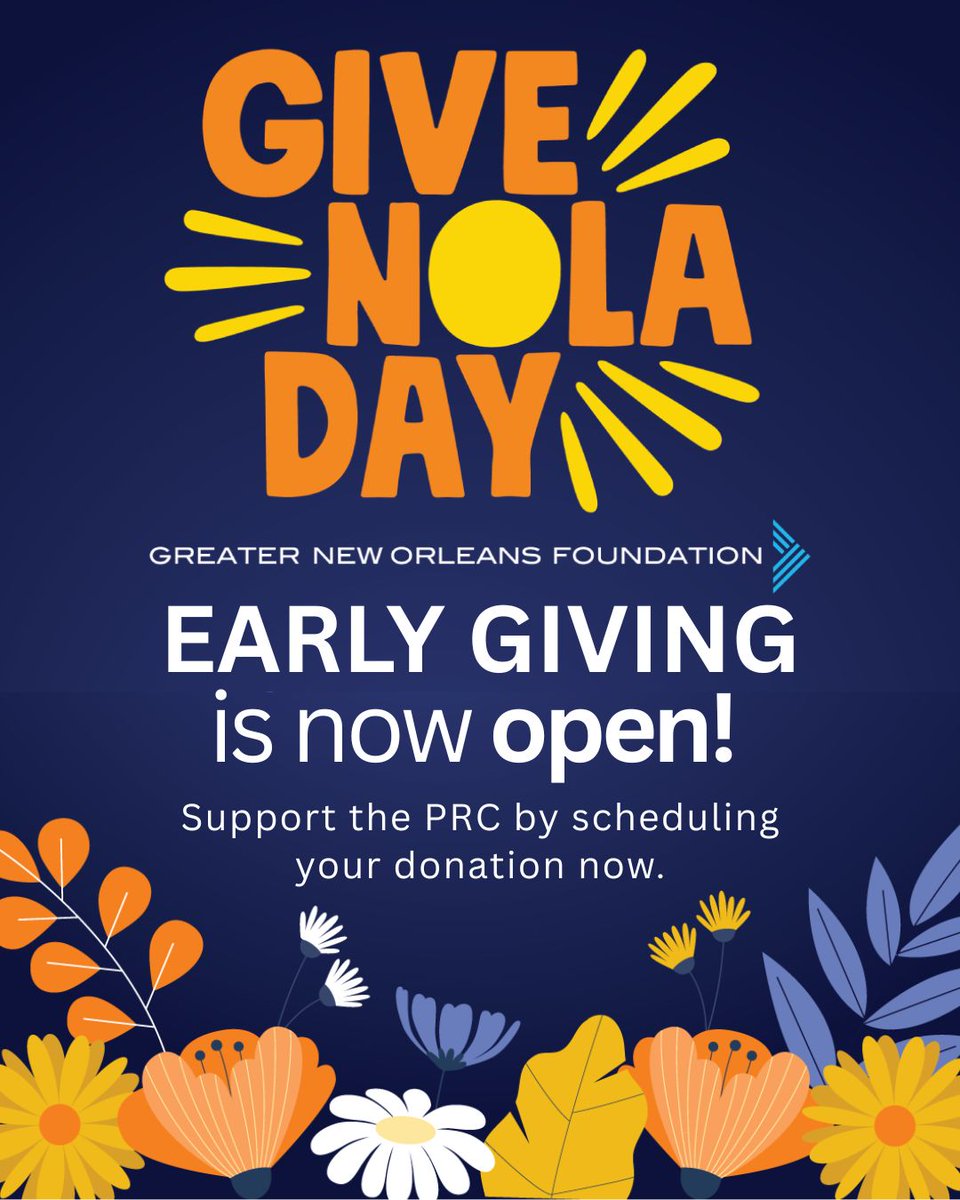 Scheduled giving for #GiveNOLADay is OPEN! 💙 Help us reach our $30k goal and continue to preserve what makes New Orleans New Orleans. 🗓️ Give today through May 6: givenola.org/organization/p…