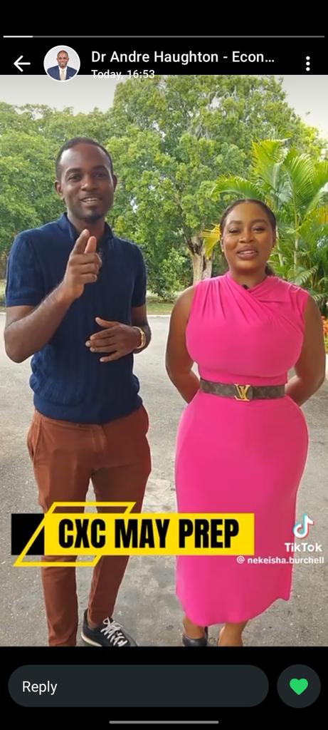 Its indeed nice of both Dr Andre Haughton and Nekeisha Burchell, PNP MPs to take the initiative to help students prepare for CXC exams through dedicated online tutoring starting from today. Reach out them for details on the zoom sessions.
