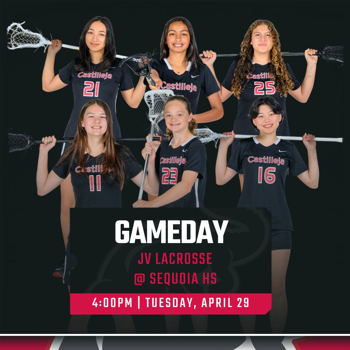 🚨 Game Day 🚨 
🗓️ Tuesday, 4/29

🥍 Varsity Lacrosse (Senior Night) vs Sequoia
🕠 Ceremony @ 5:15pm, Game @ 5:30 PM 
📍 Home (Crystal MS)

🥍 JV Lacrosse vs Sequoia
🕓 4:00 PM 
📍 Home (Crystal MS)

🐊 #GoGators