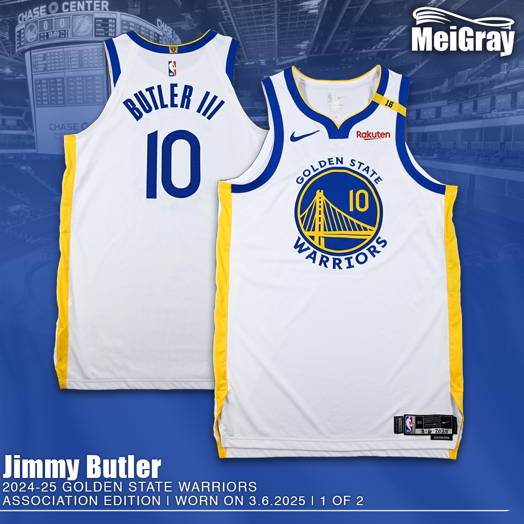 Jimmy Buckets last night 🔥🔥

Jimmy Butler put up 27 points and six assists in the @Warriors'  Game 4 victory over the Rockets to take a 3-1 series lead. His 2024-25 Association Edition jersey from March 6 is available at MeiGray.com!

🔗:tinyurl.com/syy3mx9r