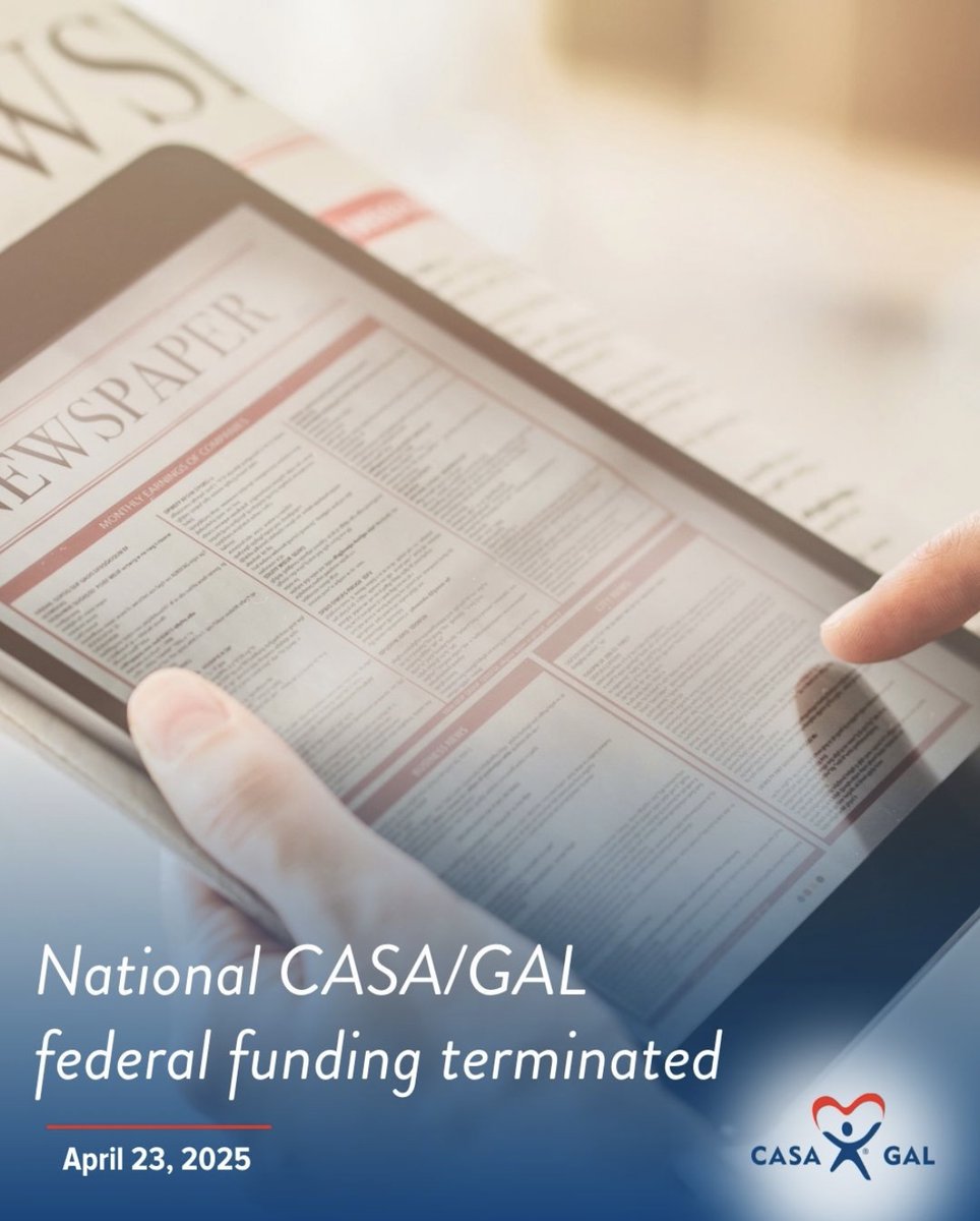 Recently, the Department of Justice terminated National CASA / GAL's federal funding. While this decision was unexpected and unfortunate, CASA of Northeast TN is not directly impacted. Our operations / programs will continue as usual.