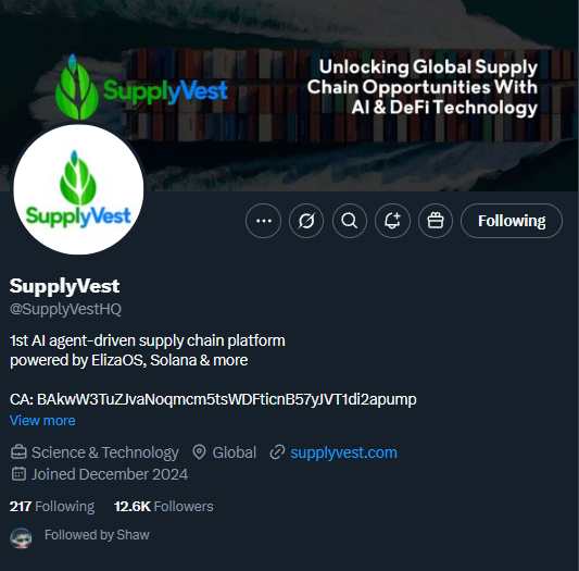 We_SAW_It's tweet photo. $SUPPLY #SUPPLYAI @SupplyVestHQ
Sol hackathon winner, real world utility, account followed by some major people including SHAW.
BAkwW3TuZJvaNoqmcm5tsWDFticnB57yJVT1di2apump
Much hype at 1 mil, no one wants it at 18k? https://t.co/czzKlrLDwQ