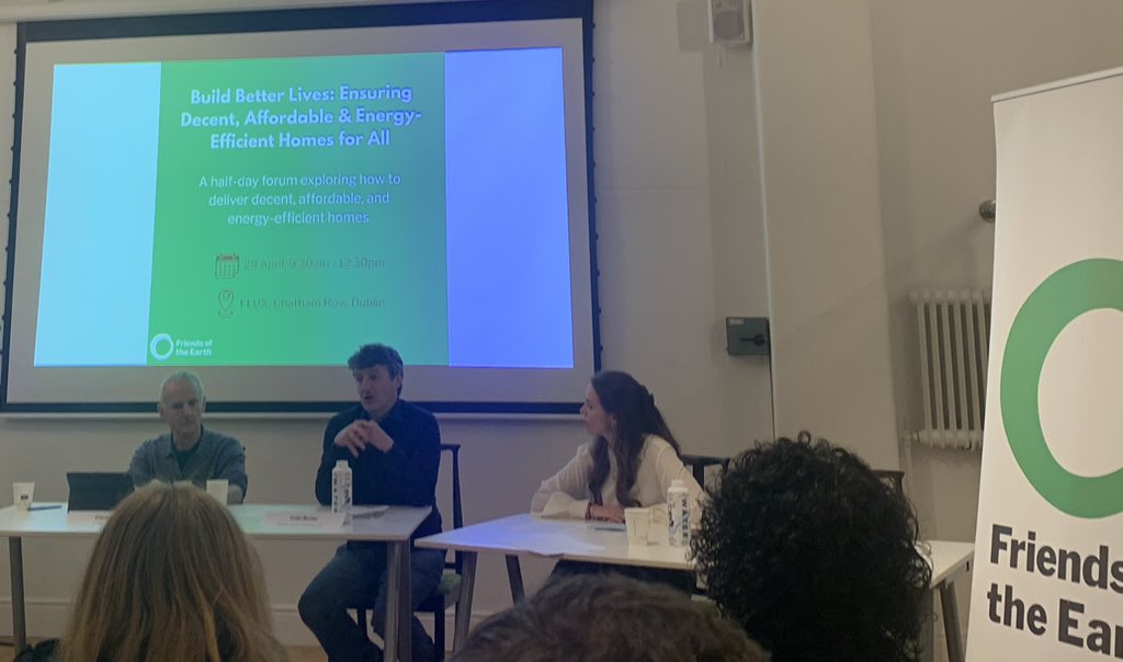 healthyhomesirl's tweet image. Great to hear such engaged discussion on the potential public health benefits of energy renovations &amp;amp; the importance of ensuring good Indoor Environmental Quality (IEQ) post-retrofit at this morning’s #friendsoftheearth forum on delivering energy efficient homes for all. 🏡🌍 1/3