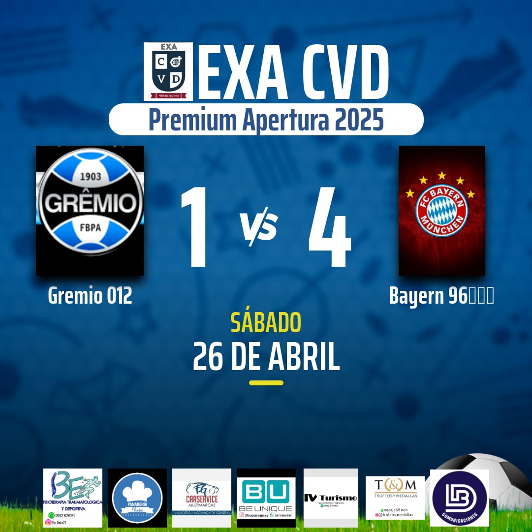 asoexacvd's tweet photo. 📸 de la 5ta Fecha de la Categoria Premiun #ElExaSomosTodos #EnBuscaDeLaGloria🏆 

@Gremio12_ vs @Bayern963 https://t.co/HgqxbyWr8V
