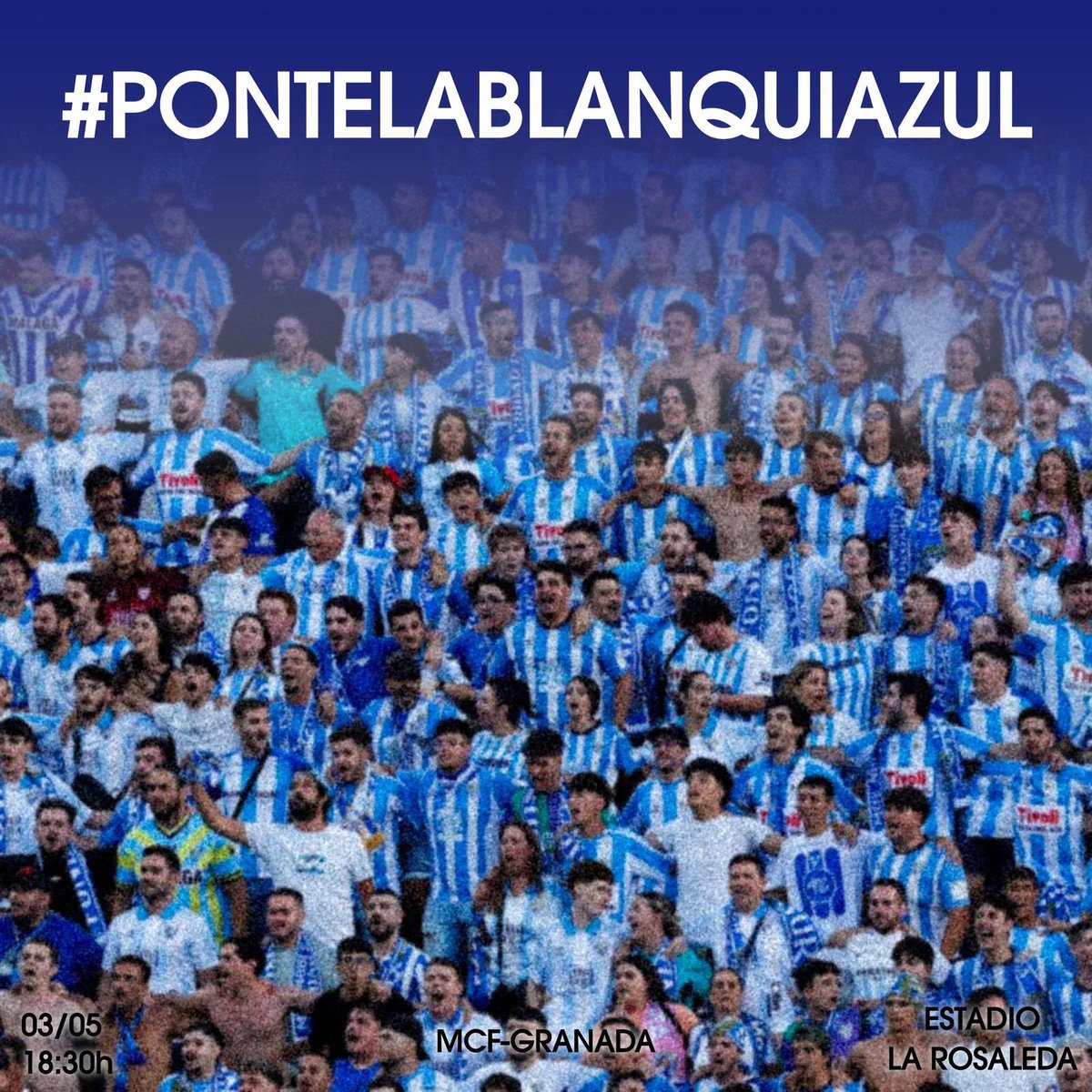 ¡El sábado a La Rosaleda de blanquiazul!⚪️🔵

#PonteLaBlanquiazul 
<a href="/MalagaCF/">Málaga CF</a>