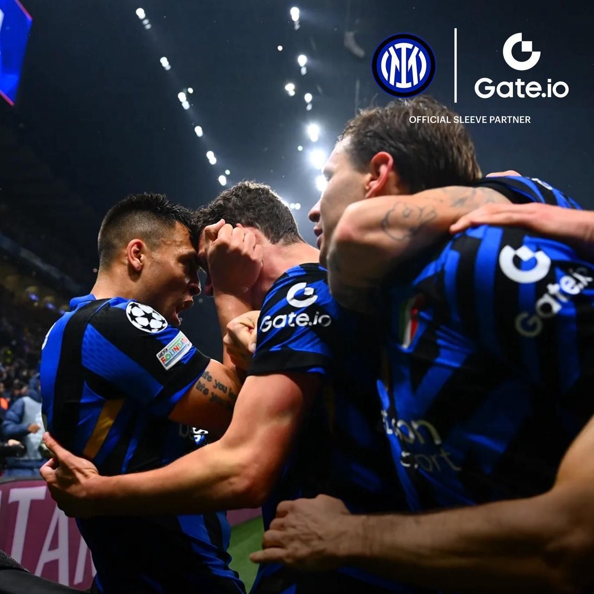 Gate's tweet image. @Inter vs FC Barcelona - #UCL battle 
💙 Gate.io and Nerazzurri
⚽️ Together to victory!

#GateioInter | #GatewayToChampionships | #ForzaInter