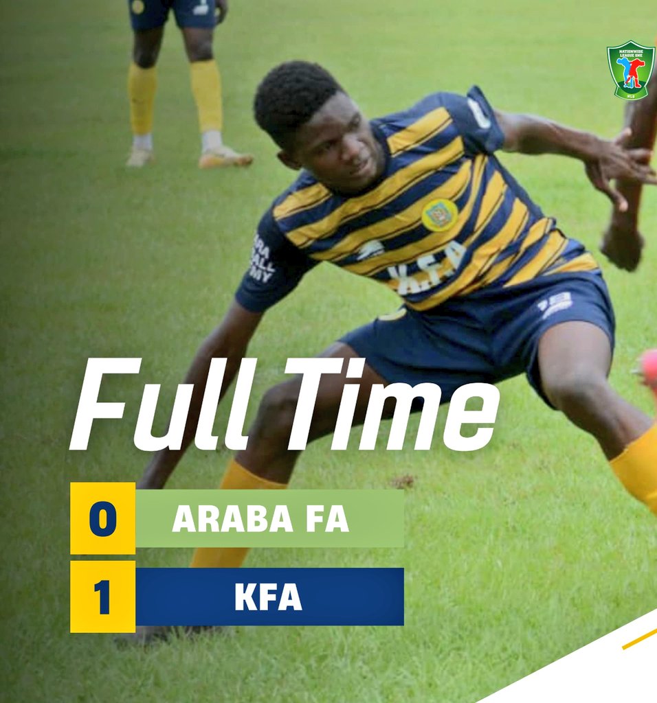 FT

0-1

The dragons fell Araba !

It took 15-year Old SS 3 student- Timothy Maxwell 6 Minutes to score on his debut and the Winner for Kwara Football Academy to turn around a spell of two successive defeats 

#WeAreKFA