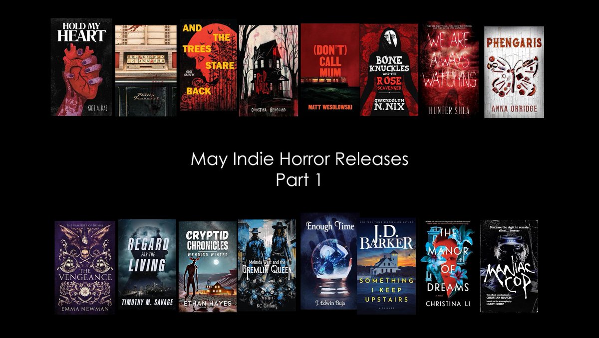Jack Finn (@therealjackfinn) on Twitter photo Indie Horror is bringing the scares in May! (Part 1)
Hold My Heart – Koji Dae <a href="/KojiADae/">Koji</a>
D7 – Philip Fracassi <a href="/PhilipFracassi/">Philip Fracassi</a>
And The Trees Stare Back – Gigi Griffis <a href="/gigigriffis/">Gigi Griffis 🍉 isn't active on this site</a>
Don’t Call Mum – Matt Wesolowski
Bone Knuckles and the Rose Scavenger – Gwendolyn Nix
We Are Indie Horror is bringing the scares in May! (Part 1)
Hold My Heart – Koji Dae <a href="/KojiADae/">Koji</a>
D7 – Philip Fracassi <a href="/PhilipFracassi/">Philip Fracassi</a>
And The Trees Stare Back – Gigi Griffis <a href="/gigigriffis/">Gigi Griffis 🍉 isn't active on this site</a>
Don’t Call Mum – Matt Wesolowski
Bone Knuckles and the Rose Scavenger – Gwendolyn Nix
We Are