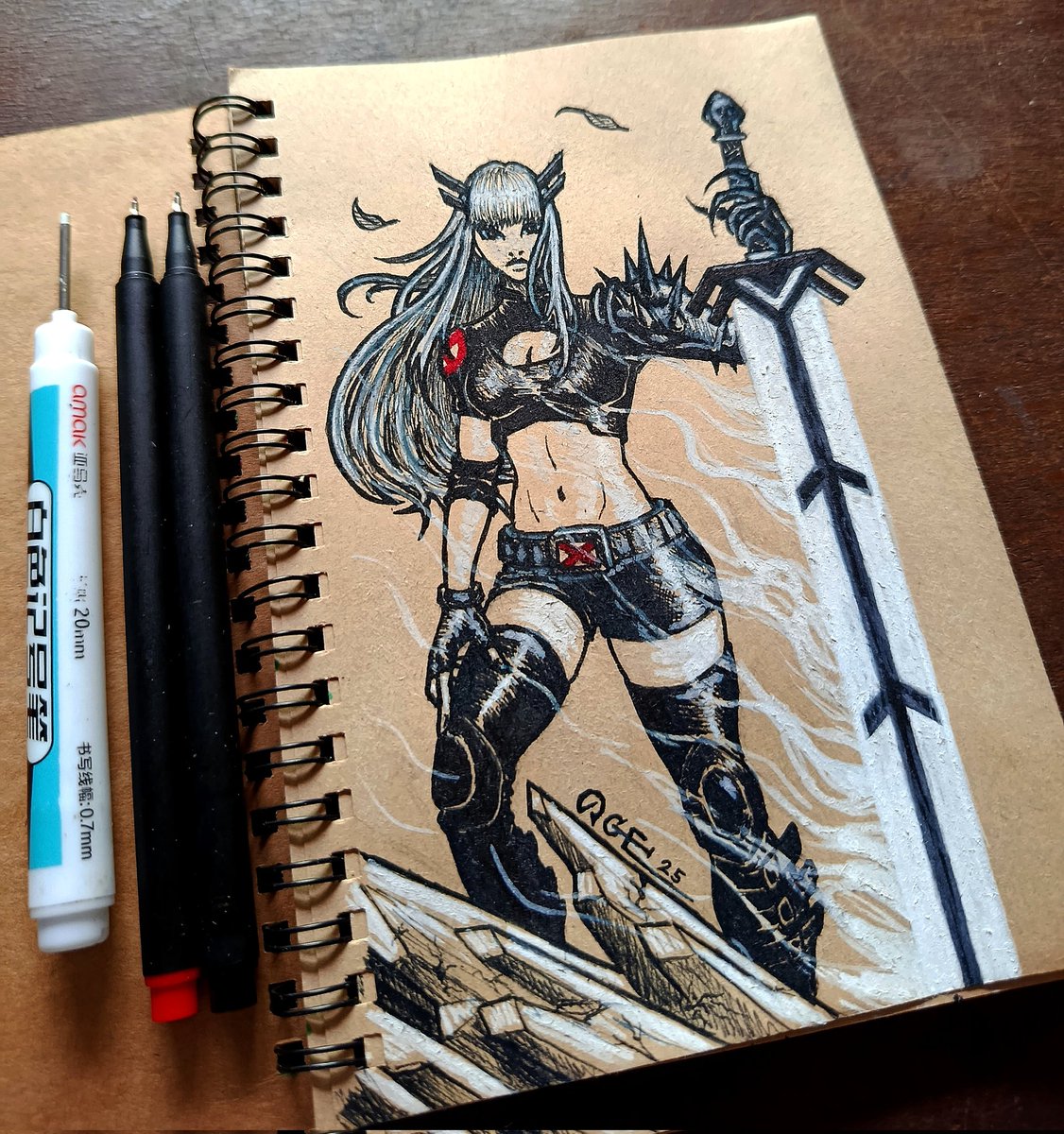 CEnekwa's tweet photo. Illyana Nikolievna Rasputina A.K.A. Magik 🗡️🔥💀🌋
My first official #Magik drawing. I had fun with this one. I wanted to play with my new brown paper sketchbook from Limbo 😊
@_ashkallen @JackalsIII @Star_Rasputin @steppingdisks @Hulkkling #soulsword #xmen #newmutants https://t.co/eHuPyGqI3x