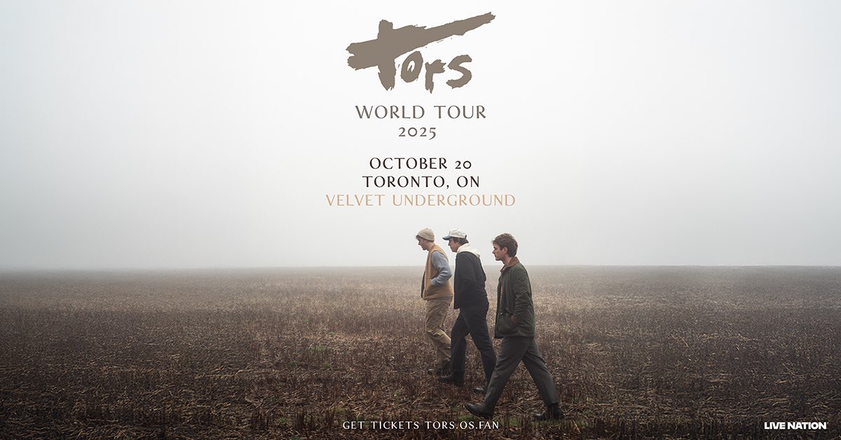 thevelvetTO's tweet image. JUST ANNOUNCED: #Tors' anthemic indie-folk music makes you want to roll the windows down and sing at the top your lungs on a road trip. Make sure to come see them play at Velvet Underground on October 20th!
ON SALE: Tues Apr 29th | 11:30am
🎟️ tinyurl.com/55dhuyzf