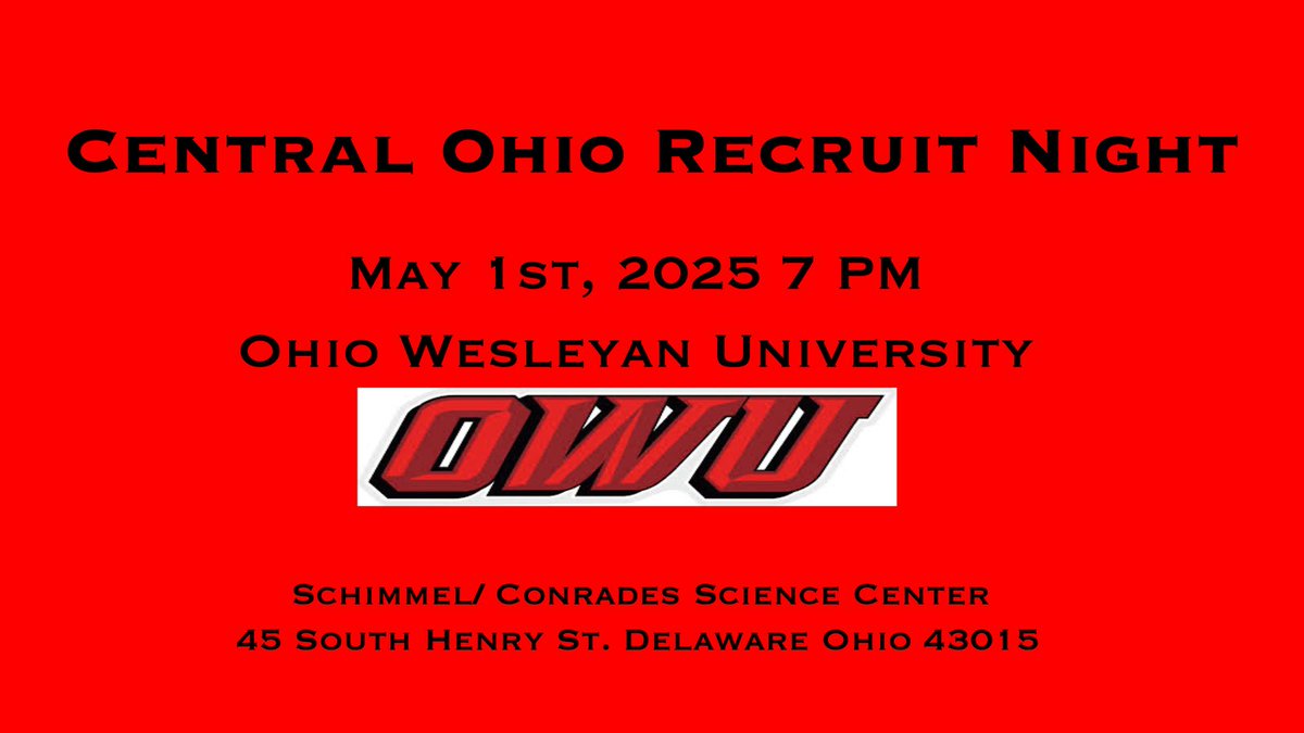 SEE YOU THIS THURSDAY, MAY 1ST. 
@ OHIO WESLEYAN UNIVERSITY FOR THE CENTRAL OHIO RECRUIT NIGHT! #RollShops