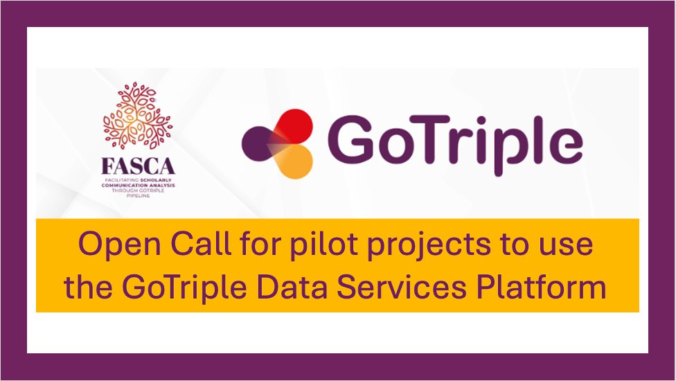ARIADNE_RI's tweet image. Researchers in the Social Sciences and Humanities are invited to participate in an open call for pilot projects to utilise the GoTriple Data Services research infrastructure to conduct data-driven research in scholarly communication.
ariadne-research-infrastructure.eu/2025/04/29/got…