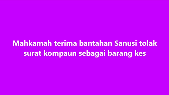 SinarOnline's tweet photo. Mahkamah terima bantahan Sanusi tolak surat kompaun sebagai barang kes

#SinarHarian #mahkamah #MuhammadSanusi #suratkompaun #barangkes