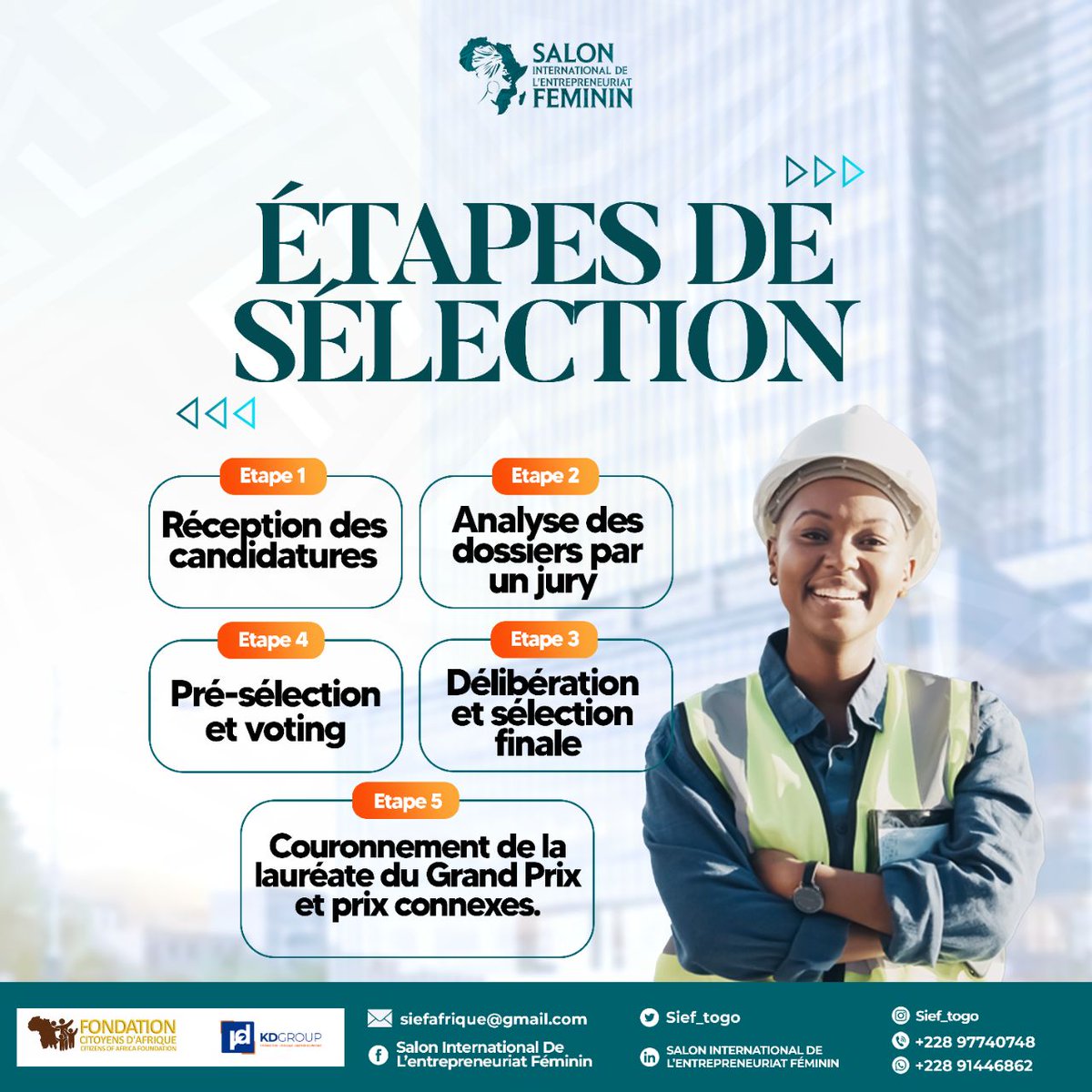 𝐆𝐑𝐀𝐍𝐃 𝐏𝐑𝐈𝐗 – 𝐒𝐚𝐥𝐨𝐧 𝐈𝐧𝐭𝐞𝐫𝐧𝐚𝐭𝐢𝐨𝐧𝐚𝐥 𝐝𝐞 𝐥’𝐄𝐧𝐭𝐫𝐞𝐩𝐫𝐞𝐧𝐞𝐮𝐫𝐢𝐚𝐭 𝐅𝐞́𝐦𝐢𝐧𝐢𝐧
𝐃𝐞́𝐜𝐨𝐮𝐯𝐫𝐞𝐳 𝐥𝐞𝐬 𝟒 𝐞́𝐭𝐚𝐩𝐞𝐬 𝐜𝐥𝐞́𝐬 𝐝𝐞 𝐬𝐞́𝐥𝐞𝐜𝐭𝐢𝐨𝐧 :

Clôture des candidatures : 31 mai 2025. Postule ici : sief.africa/concours/