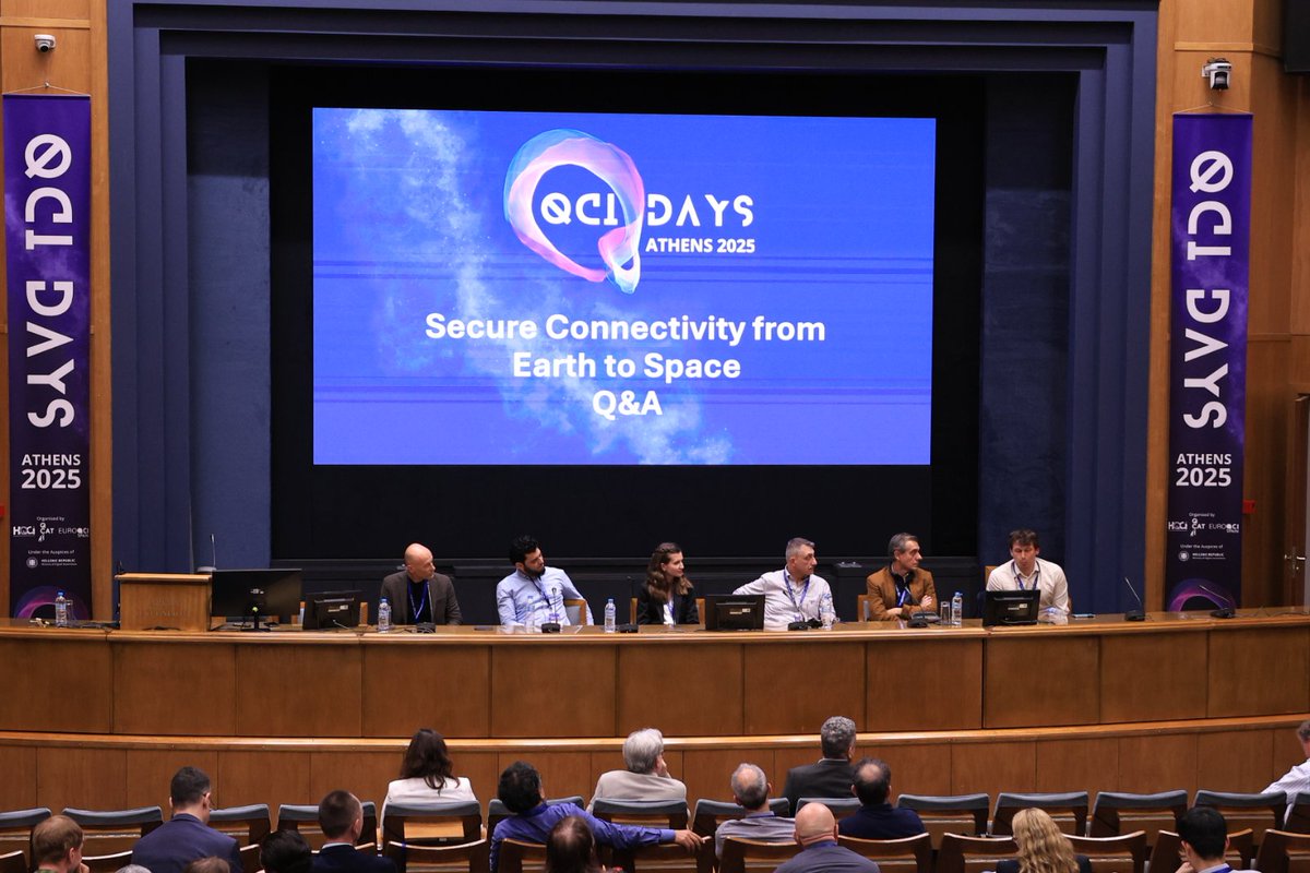 HellasQCI (@hellasqci) on Twitter photo ๐ #QCIDays2025: Secure Connectivity from Earth to Space
EAGLE-1 โ Thomas Bรคumer, SES
๐ช๐ธ GEO-QKD โ Pedro Pinto, Hispasat
๐จ๐พ CYQCI โ Cyprus Univ. of Tech
๐ญ๐บ QCIHungary โ Olรกh Kitti, Univ. of Budapest
๐ฑ๐บ Lux4QCI โ Seid Koudia, Univ. of Luxembourg
๐ฎ๐น QUID โ Marco Gramegna, INRIM ๐ #QCIDays2025: Secure Connectivity from Earth to Space
EAGLE-1 โ Thomas Bรคumer, SES
๐ช๐ธ GEO-QKD โ Pedro Pinto, Hispasat
๐จ๐พ CYQCI โ Cyprus Univ. of Tech
๐ญ๐บ QCIHungary โ Olรกh Kitti, Univ. of Budapest
๐ฑ๐บ Lux4QCI โ Seid Koudia, Univ. of Luxembourg
๐ฎ๐น QUID โ Marco Gramegna, INRIM