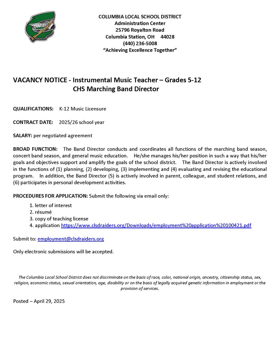 Who is ready to take over this growing program with great kids that are getting better every day?  Don't miss this opportunity!  #onceaRaider