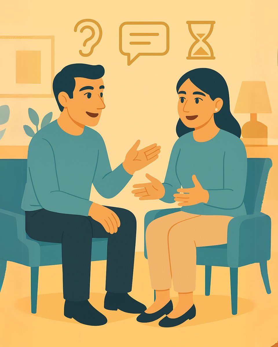 f_villadangos's tweet photo. 🗣️ 3 Técnicas Clave para una Comunicación Asertiva en Pareja:
1️⃣ Escucha activa
2️⃣ Mensaje en 1ra persona
3️⃣ Pausa consciente antes de responder
Fortalece la confianza y reduce conflictos. 💖
🔑 10 min diarios pueden transformar la relación.
Más info 👉 https://t.co/KEVpwHRqs0 https://t.co/Movo9yI3ff