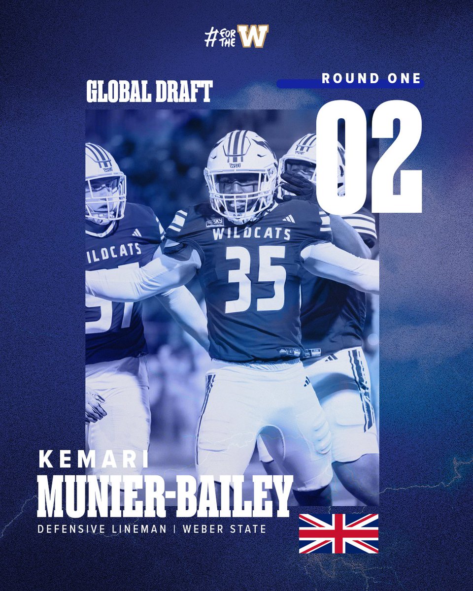 With the second overall pick in the first round of the 2025 CFL Global Draft, we have selected Kemari Munier-Bailey.

#ForTheW