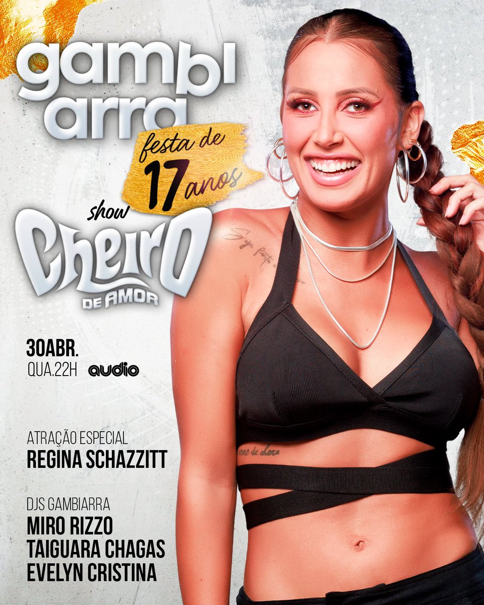 mirorizzo's tweet image. Amanhã, festa de 17 anos da Gambiarra, na Áudio, com show da banda Cheiro de amor. Bora?