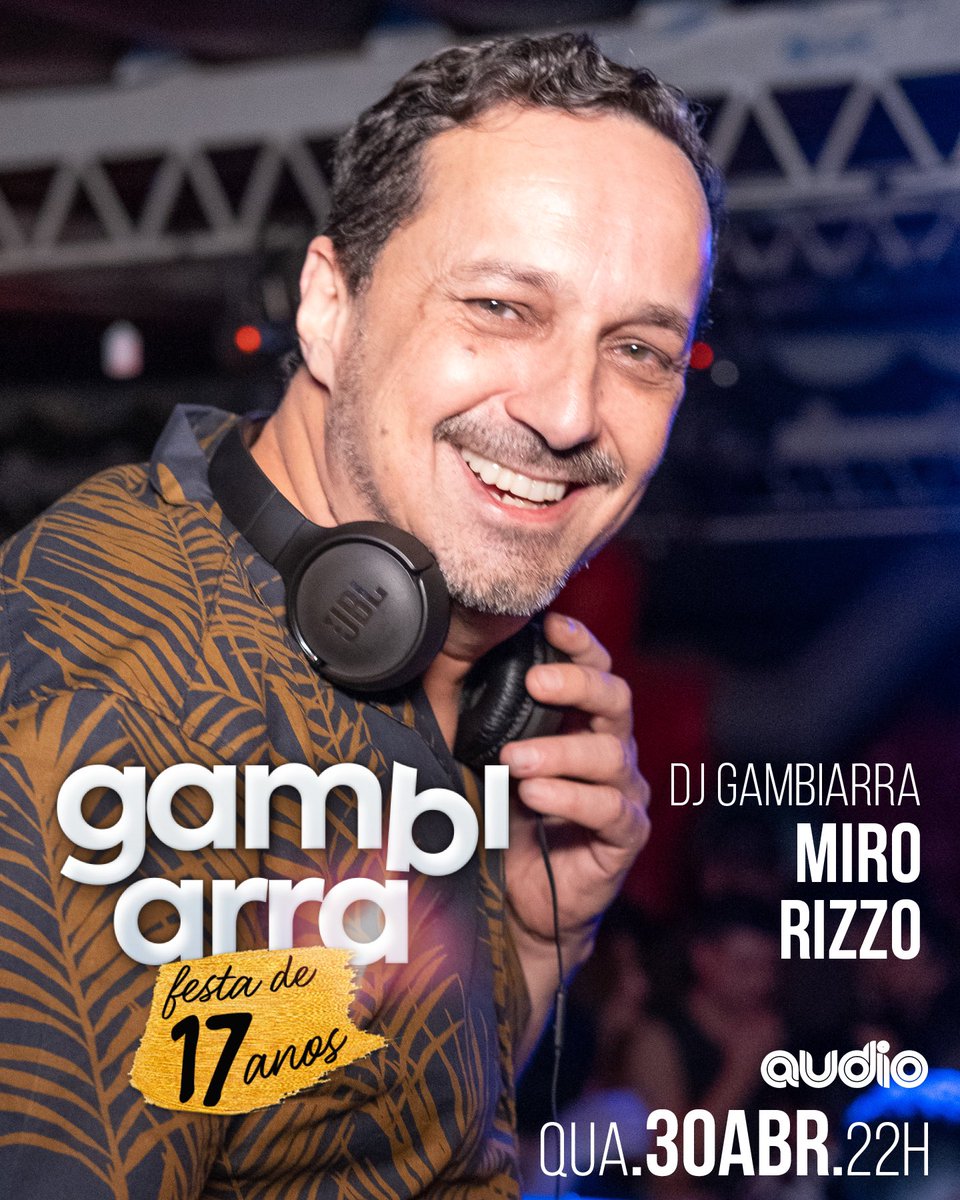 mirorizzo's tweet image. Amanhã, festa de 17 anos da Gambiarra, na Áudio, com show da banda Cheiro de amor. Bora?
