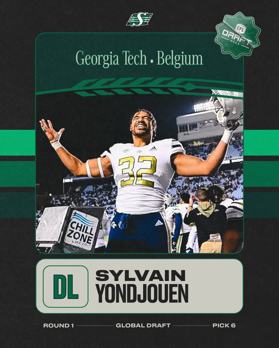 A Belgian problem!

The Saskatchewan Roughriders have selected Sylvain Yondjouen with the 6th pick of the 1st round in the 2025 CFL Global Draft!

#GlobalDraft