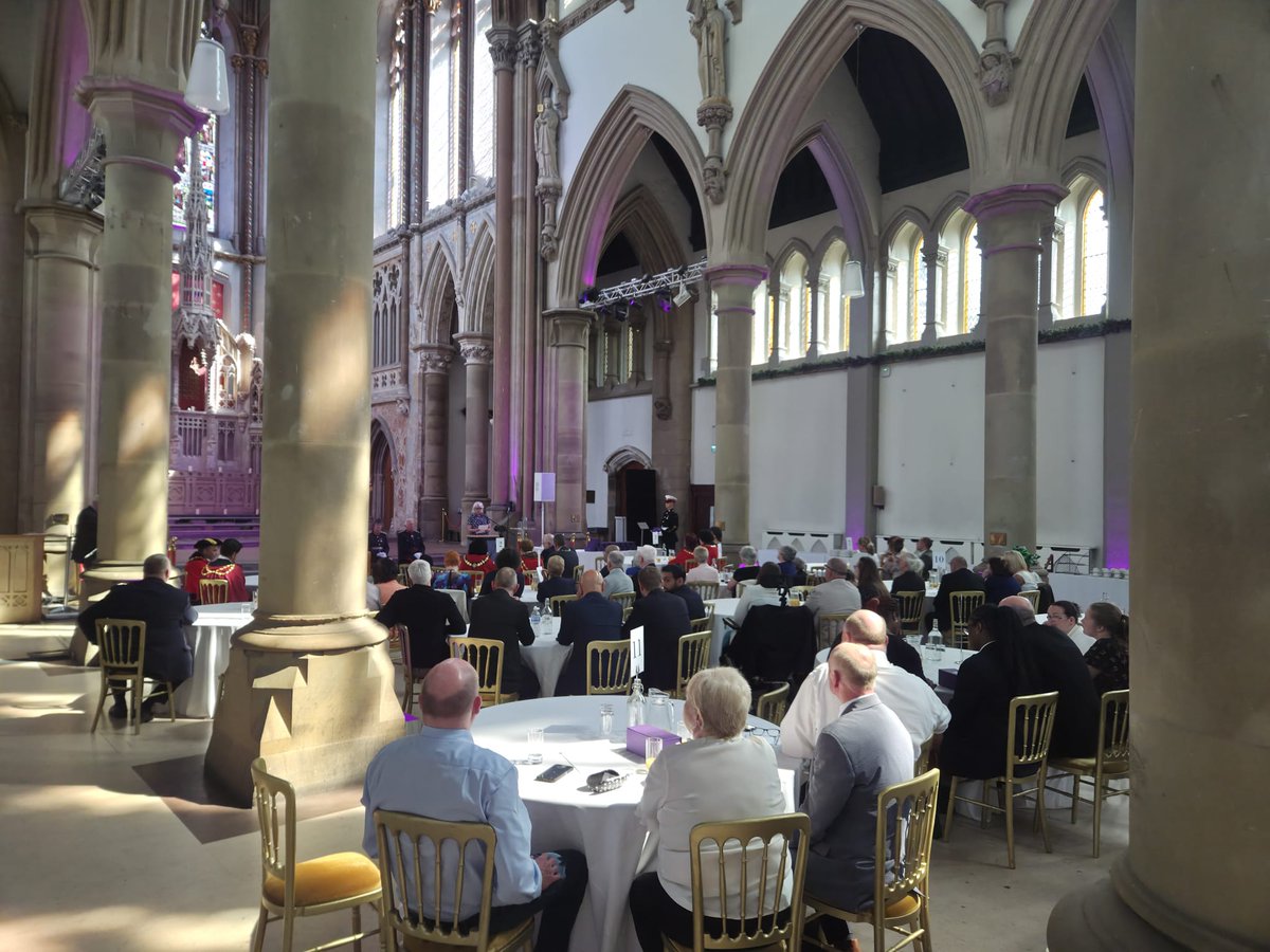The Lord-Lieutenant <a href="/DianeHawkins_LL/">Diane Hawkins</a> presented 24 fantastic volunteer groups with their <a href="/KingsAwardVS/">The King's Award</a> today at the fabulous <a href="/TheMonasteryMcr/">The Monastery Manchester</a>. In attendance were the recipients' borough Mayors, the VLL, Sharman Birtles, the <a href="/HighSheriffGM/">Martin Ainscough CBE DL</a> Martin Ainscough and DL KAVS assessors.