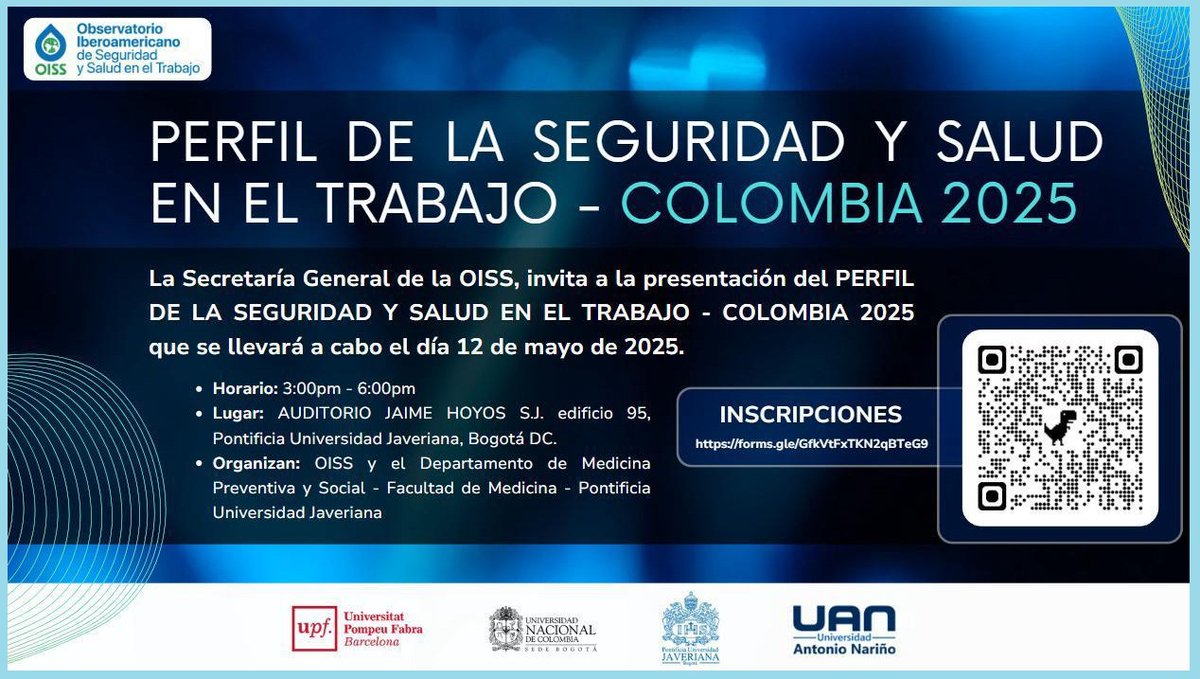 OISS Andino (@oissandino) on Twitter photo La OISS invita a la presentación del Perfil
🗓️12 mayo 2025
🕑3:00 - 6:00 pm Hora Colombia
🏢Auditorio Jaime Hoyos SJ Edificio 95, Pontificia Universidad Javeriana Bogotá
👉Únicamente Presencial
<a href="/UPFBarcelona/">UPF Barcelona</a> <a href="/UNALOficial/">Universidad Nacional de Colombia</a> <a href="/UniJaveriana/">Pontificia Universidad Javeriana</a> <a href="/UANTONIONARINO/">Universidad Antonio Nariño</a> <a href="/OissSec/">OISS</a> <a href="/OissSec/">OISS</a> <a href="/ginariano/">Gina Magnolia Riaño</a> La OISS invita a la presentación del Perfil
🗓️12 mayo 2025
🕑3:00 - 6:00 pm Hora Colombia
🏢Auditorio Jaime Hoyos SJ Edificio 95, Pontificia Universidad Javeriana Bogotá
👉Únicamente Presencial
<a href="/UPFBarcelona/">UPF Barcelona</a> <a href="/UNALOficial/">Universidad Nacional de Colombia</a> <a href="/UniJaveriana/">Pontificia Universidad Javeriana</a> <a href="/UANTONIONARINO/">Universidad Antonio Nariño</a> <a href="/OissSec/">OISS</a> <a href="/OissSec/">OISS</a> <a href="/ginariano/">Gina Magnolia Riaño</a>