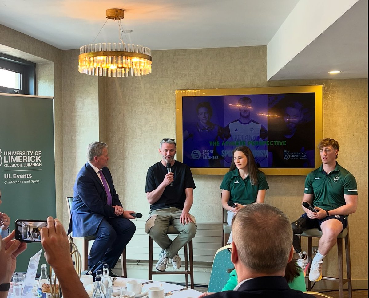 Olivia O'Sullivan (@oliviaos) on Twitter photo Wonderful to hear 🇮🇪 Olympian Thomas Barr & Paralympians Roisín Ní Riain & Tiarnan O’Donnell panel at the Sports Tourism in Ireland Conference today at UL. As well as keynote speaker Ian Costello and more. Well done on a great event <a href="/Shannon_Region/">Shannon Region Conference & Sports Bureau</a> <a href="/ULimsport/">UL Sport</a> <a href="/SportforBusines/">Sport for Business</a> 👏 Wonderful to hear 🇮🇪 Olympian Thomas Barr & Paralympians Roisín Ní Riain & Tiarnan O’Donnell panel at the Sports Tourism in Ireland Conference today at UL. As well as keynote speaker Ian Costello and more. Well done on a great event <a href="/Shannon_Region/">Shannon Region Conference & Sports Bureau</a> <a href="/ULimsport/">UL Sport</a> <a href="/SportforBusines/">Sport for Business</a> 👏