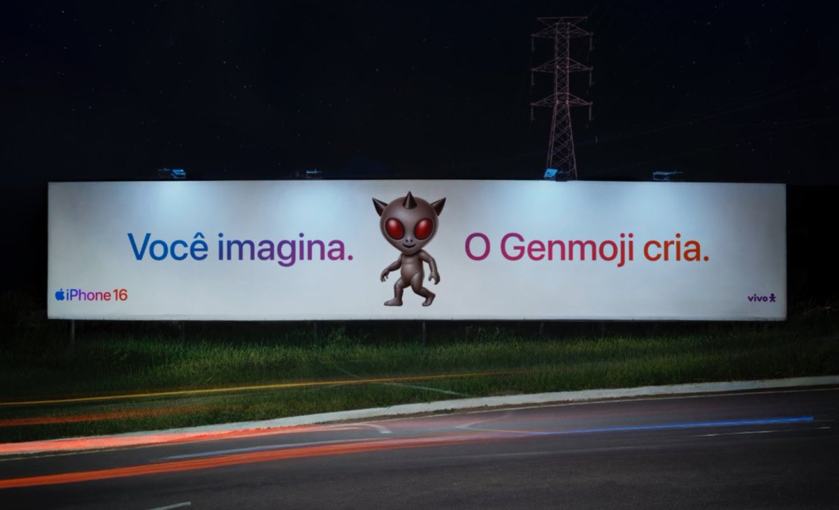 RonyVernet's tweet image. Apple Genmoji ad in Varginha, State of Minas Gerais, Brazil
