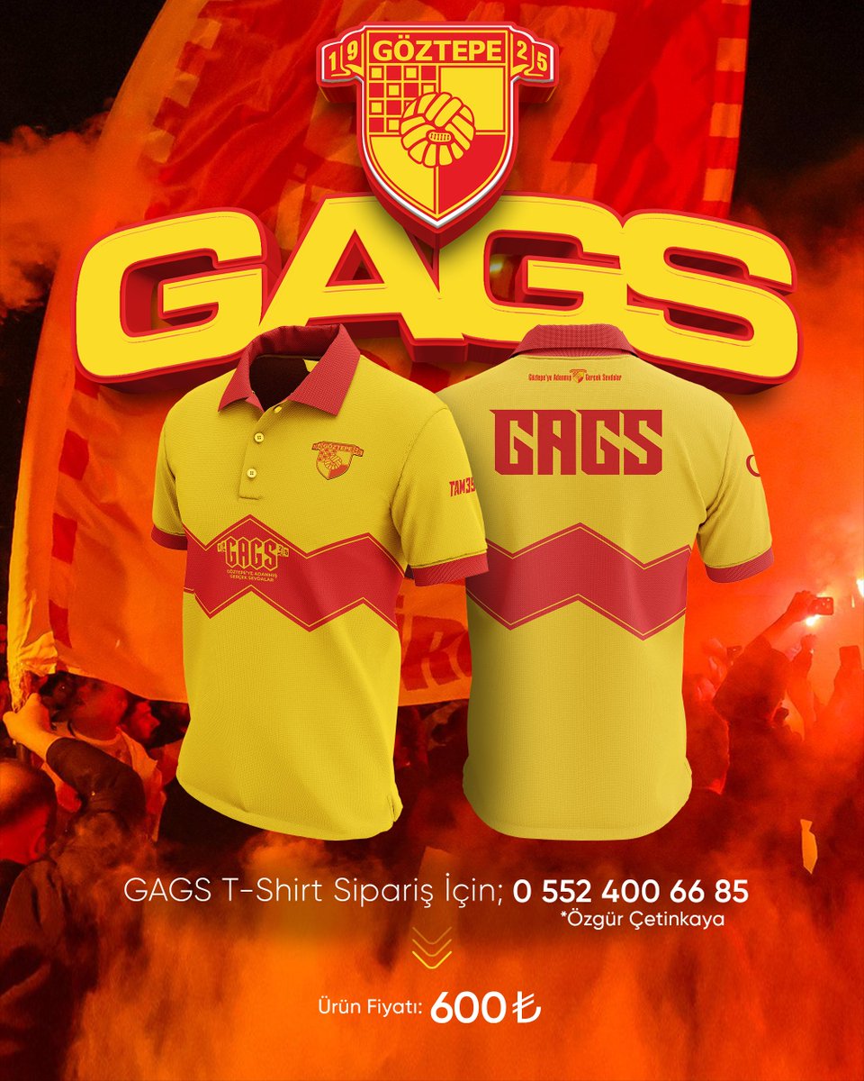 GAGS Yeni Sezon T-Shirtleri satışta💛❤️

Sipariş ve bilgi için; 0 552 400 66 85 WhatsApp üzerinden iletişime geçebilirsiniz.

Ürün Fiyatı: 600 TL’dir.

*Ürünler elden teslim edilecektir.

#GAGS #Göztepe