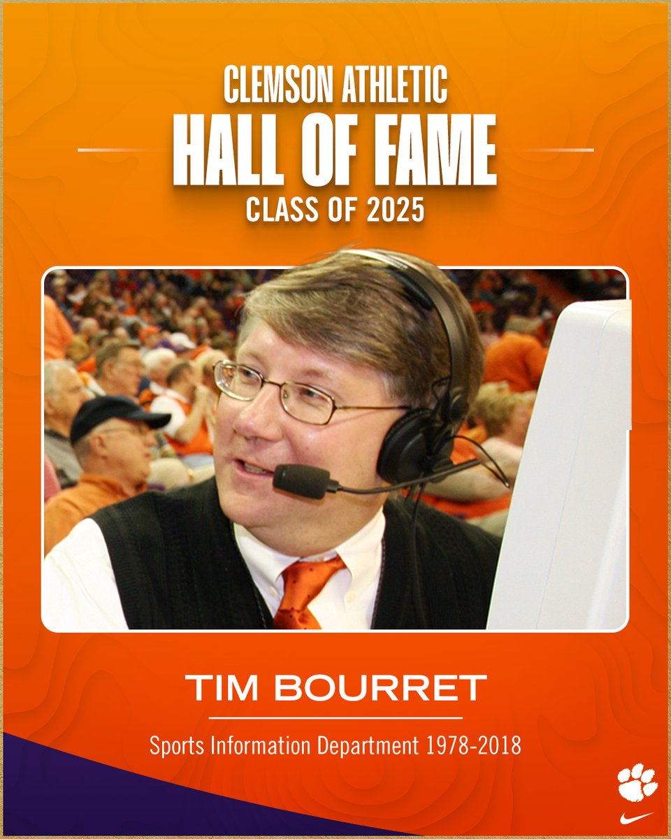 Clemson Football (@clemsonfb) on Twitter photo From the field and from the press box, three Clemson Football legends are soon to be enshrined forever.
Welcome to the Clemson Athletic Hall of Fame!
🏈 <a href="/DeAndreHopkins/">Deandre Hopkins</a>
🏈 Chester McGlockton
🎙️ <a href="/TimBourret/">Tim Bourret</a>
📰: clemsontigers.com/2025-clemson-a… From the field and from the press box, three Clemson Football legends are soon to be enshrined forever.
Welcome to the Clemson Athletic Hall of Fame!
🏈 <a href="/DeAndreHopkins/">Deandre Hopkins</a>
🏈 Chester McGlockton
🎙️ <a href="/TimBourret/">Tim Bourret</a>
📰: clemsontigers.com/2025-clemson-a…