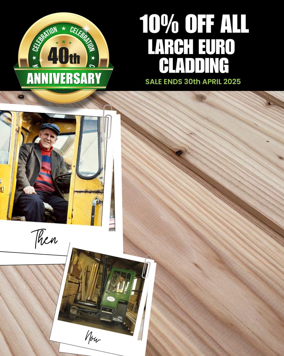 southgatetimber's tweet image. Still time to save – but not for long!
Our 40th Anniversary Sale wraps up TOMORROW (30th April). Get 10% off selected products before it’s too late.
One final day left to shop!

southgatetimber.co.uk

#TimberSale #SouthgateTimber #LarchCladding #DouglasFir #DIYUK #Landscaping