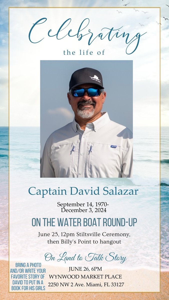 We’d like to invite you to come celebrate the life of our beloved Jefe on the 25th and 26th of June.

See you out there, anglers! 

🕊️

#casaviejalodge #davidsalazar #captaindavidsalazar #elcapitan #eljefe