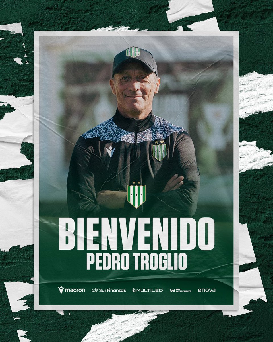 ✅ ANUNCIO OFICIAL de Pedro Troglio como NUEVO ENTRENADOR de #Banfield 🟢⚪
.
Estará acompañado por 
- AC: Gustavo Reggi 
- PF: Pablo Martín y Carlos Piñeiro. 
- EA: Juan De La Fuente. 
- Videoanalista: Alejandro Giordano.