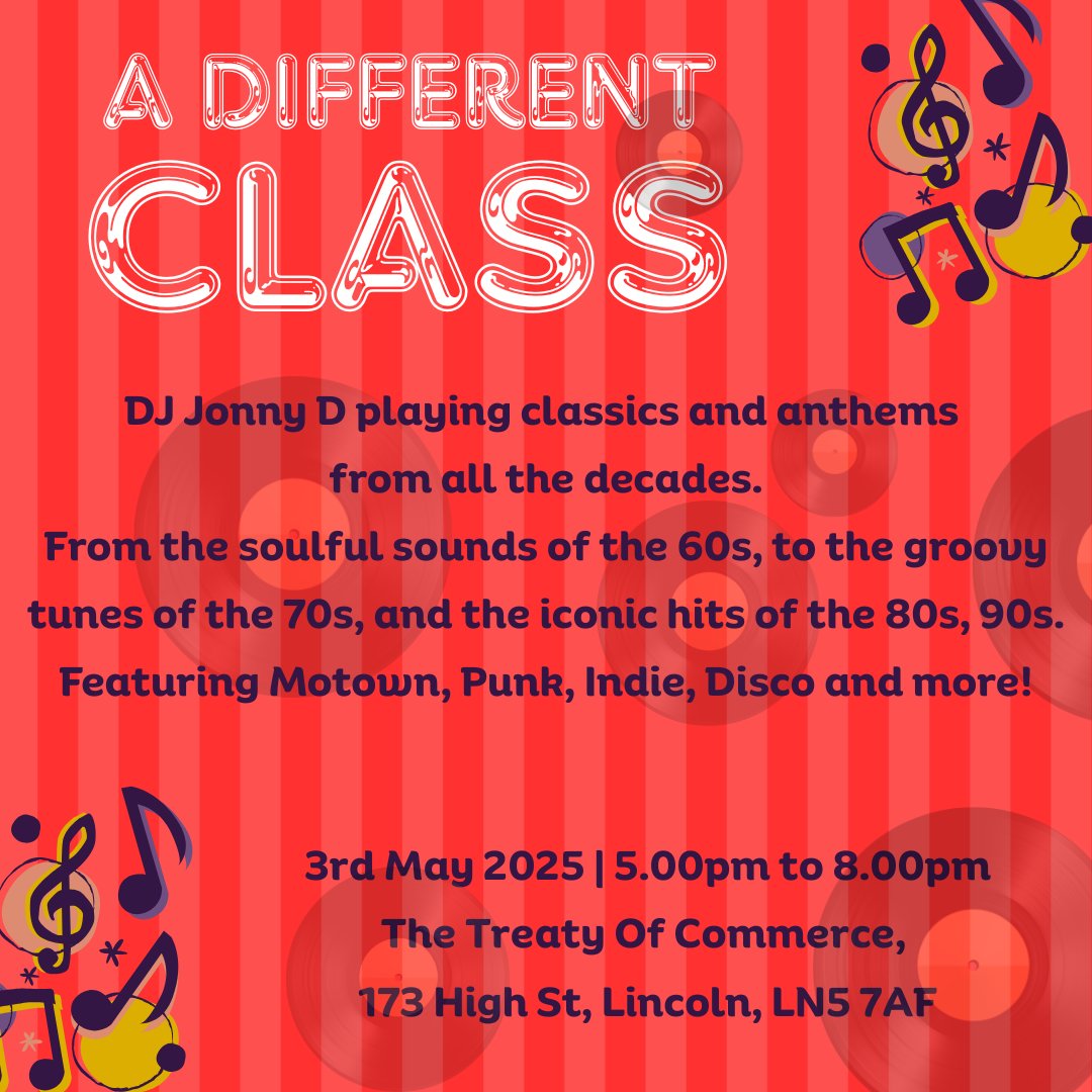 Straight after Imps v Wrexham this Saturday I will be playing vinyl classics and anthems at the Treaty Of Commerce in Lincoln. Expect the likes of Disco, Soul, Punk, Funk, Motown, Indie and much more! Please pop in if you're passing!