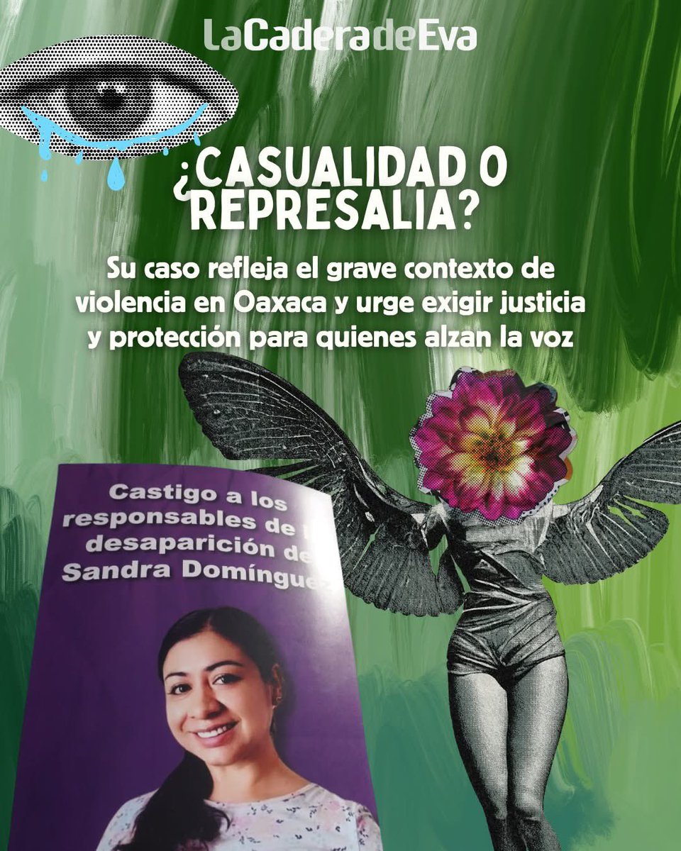 MTransgresoras's tweet image. ✨¿Quién era Sandra Domínguez? Activista originaria de #Oaxaca #México desaparecida el 4 de octubre de 2024 y cuyo cuerpo fue encontrado sin vida en #Veracruz 🟣#JusticiaParaSandra #NiUnaMás @LaCaderadeEva #DH #Activismo