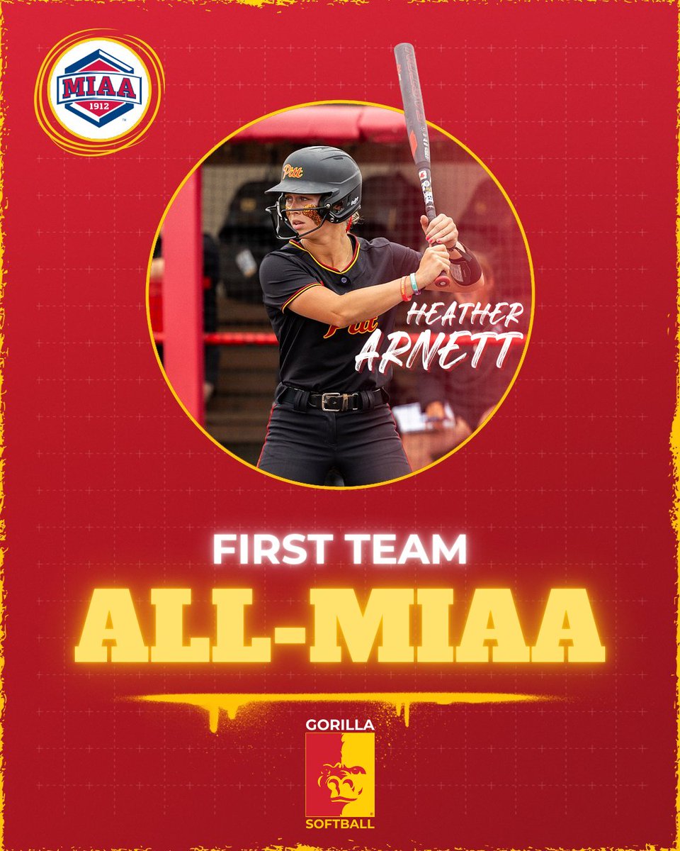 Pitt State Athletics ๐ฆ (@pittstgorillas) on Twitter photo ๐จ1ST TEAM ALL-MIAA๐จ
Junior shortstop Heather Arnett earns 1st team All-MIAA honors Tuesday morning ๐ฆ๐ฅ
It's Arnett's THIRD All-MIAA selection.
<a href="/Gorilla_SFB/">Pitt State Softball ๐ฅ</a>|<a href="/pittstate/">Pittsburg State</a> ๐จ1ST TEAM ALL-MIAA๐จ
Junior shortstop Heather Arnett earns 1st team All-MIAA honors Tuesday morning ๐ฆ๐ฅ
It's Arnett's THIRD All-MIAA selection.
<a href="/Gorilla_SFB/">Pitt State Softball ๐ฅ</a>|<a href="/pittstate/">Pittsburg State</a>