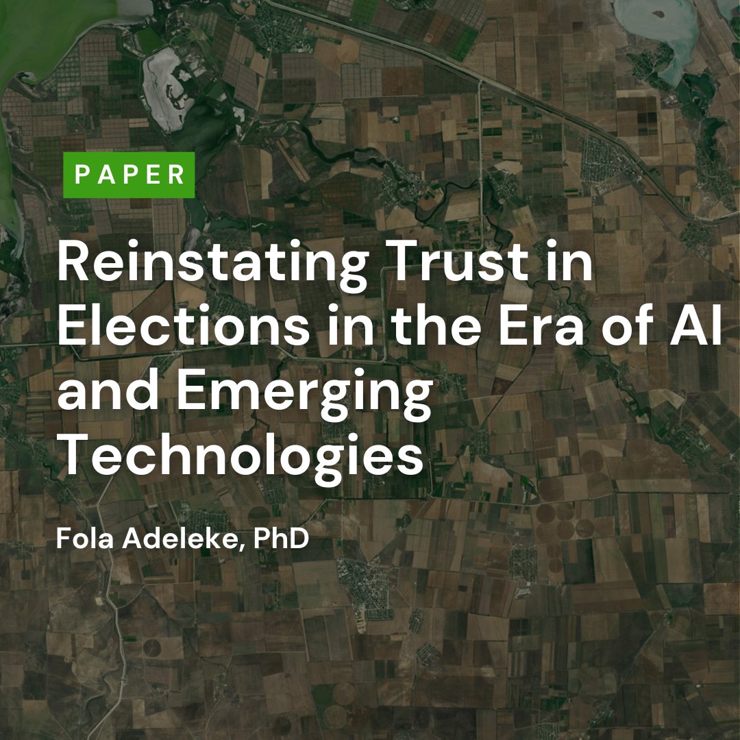 Global Center on AI Governance (@gcg_ai) on Twitter photo How can we rebuild trust in elections as AI and tech reshape democratic processes across Africa?
Our Executive Director, Dr. <a href="/foladeleke/">fola adeleke</a>, explores solutions for ethical and equitable AI governance in elections in <a href="/CambridgeUP/">Cambridge University Press</a>’s Data & Policy journal.
🔗 cambridge.org/core/journals/… How can we rebuild trust in elections as AI and tech reshape democratic processes across Africa?
Our Executive Director, Dr. <a href="/foladeleke/">fola adeleke</a>, explores solutions for ethical and equitable AI governance in elections in <a href="/CambridgeUP/">Cambridge University Press</a>’s Data & Policy journal.
🔗 cambridge.org/core/journals/…