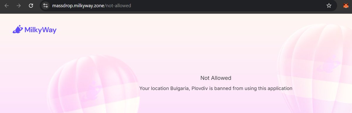 t_rraykov's tweet photo. @Airdrops_one @milky_way_zone @osmosis Lol I had no issue staking TIA for a year, but once it comes to claiming the airdrop my location is banned https://t.co/mVmVojfkSP